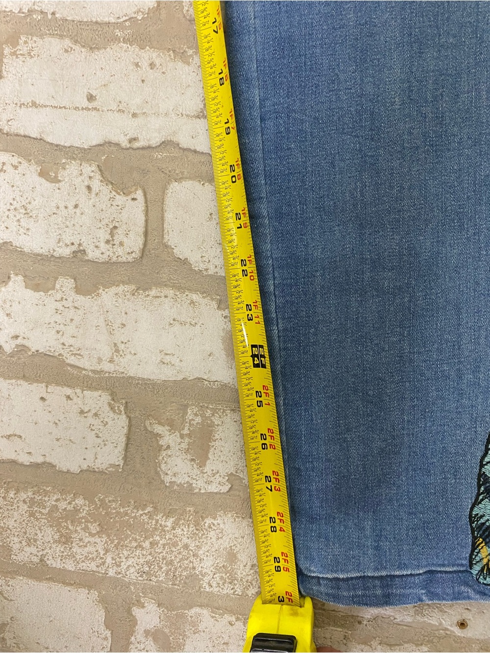 Back in the Saddle Women's Light Blue Boot Cut Jeans with Feather Embroidery 14 - Picture 8 of 9